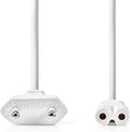 Nedis Stroomkabel - Euro Male - IEC-320-C7 - Recht - Recht - Vernikkeld - 2.00 m - Plat - PVC - Wit - Label - afbeelding 1