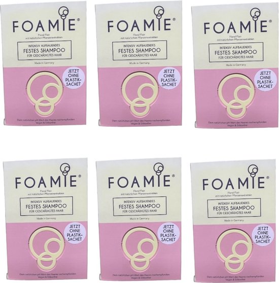 FOAMIE Shampoo Bar 6 stuks à 83 Gram voor beschadigd haar OP=OP OPRUIMING SUPERSALE - afbeelding 1