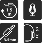 Q-Link koptelefoon – met microfoon – bedraad – 3.5 mm – zwart - afbeelding 5