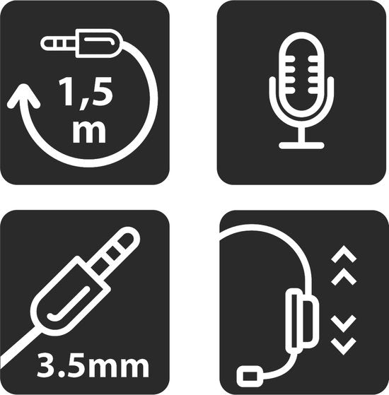 Q-Link koptelefoon – met microfoon – bedraad – 3.5 mm – zwart - afbeelding 5