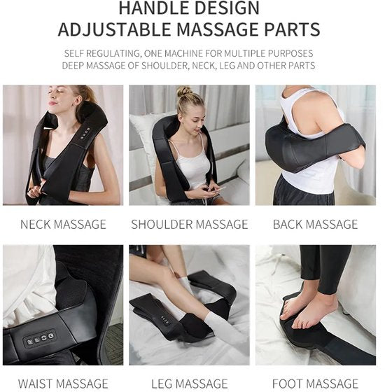 Shiatsu Massagekussen - Nek Massager - Rug Massageapparaat - Schouders - Elektrische Massage - Verwarmingsfunctie - 16 Massagepunten - Diepe Spierbehandeling - 3 Snelheden - Automatische Uitschakeling - Voor Auto En Thuis - afbeelding 4