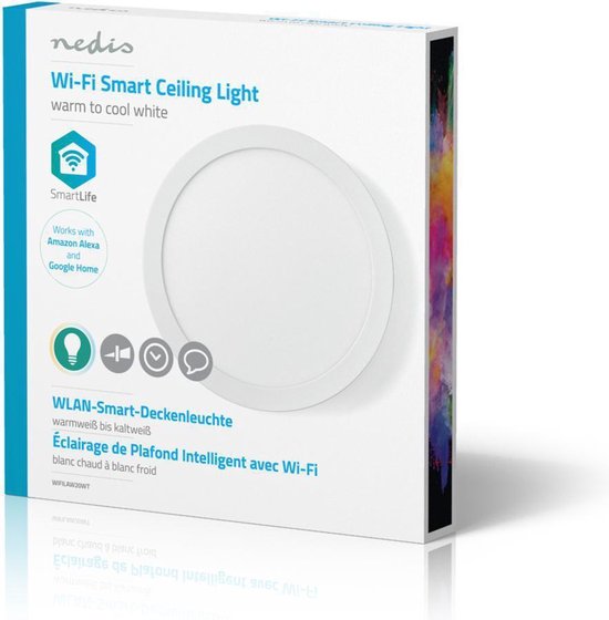 Wi-Fi Smart Plafondlamp   30  Warm tot Koel Wit  lm  W  Slank Design  Aluminium - afbeelding 8
