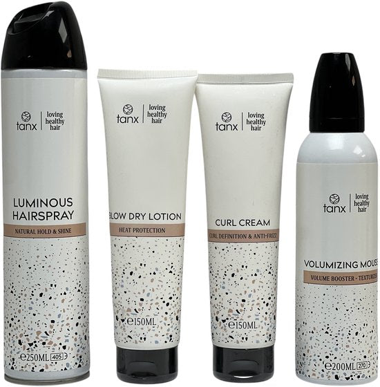 4 x Stylingsproduct Tanx By Paris Professional Luminous Hairspray/ Volumizing Mousse/ Curl Cream / Blow Dry Lotion SUPERSALE !!! - afbeelding 4