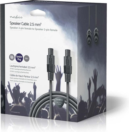 Nedis Speaker-Kabel - 48 0.20 - Koper - m - Rond - PVC - Donkergrijs - Gift Box - afbeelding 4