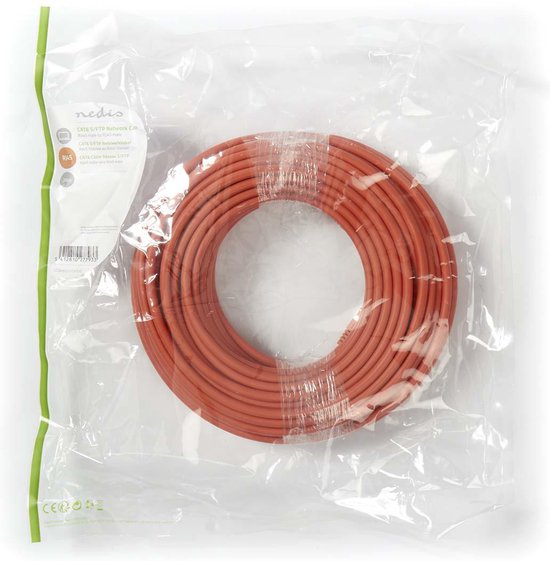 Nedis CAT6 Netwerkkabel - RJ45 Male - RJ45 Male - S/FTP - 20.0 m - Rond - LSZH - Oranje - Polybag - afbeelding 2