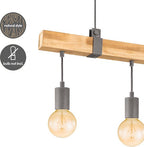 Home Sweet Home - Landelijke Hanglamp Denton - geschikt voor E27 LED lichtbron - 3 lichts hanglamp gemaakt van Hout - 60/14/128cm - Pendellamp geschikt voor woonkamer, slaapkamer en keuken - afbeelding 7