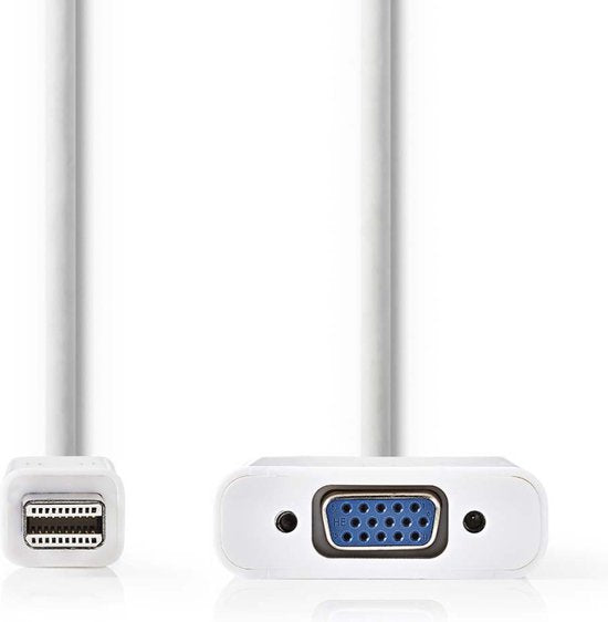 Nedis Mini DisplayPort-Kabel - DisplayPort 1.2 - Mini-DisplayPort Male - VGA Female 15p - 21.6 Gbps - Vernikkeld - 0.20 m - Rond - PVC - Wit - Polybag - afbeelding 8