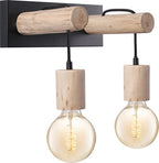 Home Sweet Home - Landelijke Wandlamp Billy - Muurlamp gemaakt van hout - Zwart - 29/20/22cm - wandlamp geschikt voor woonkamer, slaapkamer- - afbeelding 1