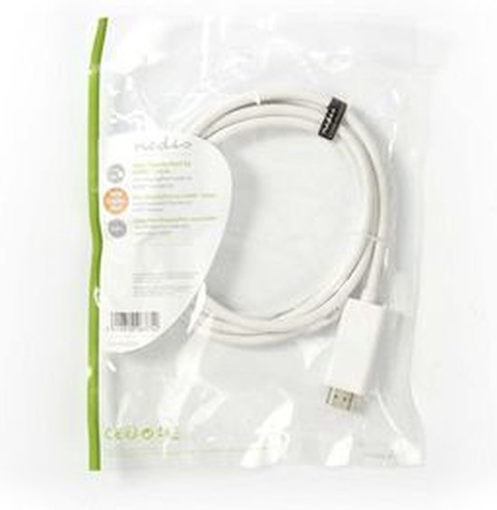 Nedis Mini DisplayPort-Kabel - DisplayPort 1.2 - Mini-DisplayPort Male - HDMI Connector - 21.6 Gbps - Vernikkeld - 2.00 m - Rond - PVC - Wit - Label - afbeelding 8