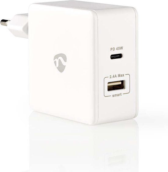 Nedis thuislader met 1 USB-C PD en 1 USB-A poort - 57W - afbeelding 3