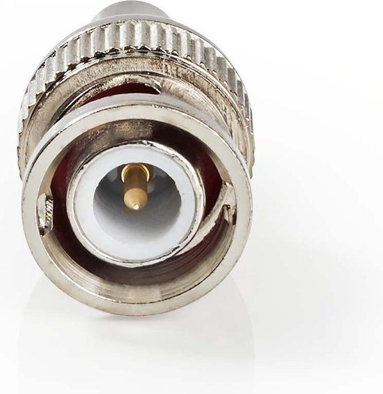 Nedis BNC-Kabelbeschermer - Recht - Male - Vernikkeld - 50 Ohm - Twist-On - Diameter kabelinvoer: 2.55 mm - Staal - Zilver - 25 Stuks - Polybag - afbeelding 2