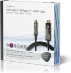 Nedis Actieve Optische USB-Kabel - USB-C Male - HDMI Connector - 18 Gbps - 5.00 m - Rond - PVC - Zwart - Gift Box - afbeelding 3