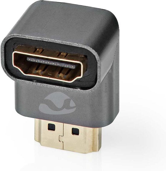 Nedis HDMI-Adapter - HDMI Connector / HDMI Male - HDMI Output - Verguld - 90° Gehoekt - Aluminium - Gun Metal Grijs - 1 Stuks - Cover Window Box - afbeelding 12
