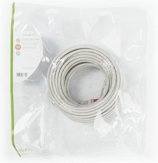 CAT6 Netwerkkabel - RJ45 Male - RJ45 Male - S/FTP - 15.0 m - Rond - LSZH - Grijs - Polybag - afbeelding 2