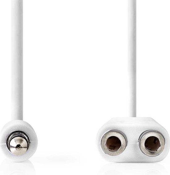 Nedis Stereo-Audiokabel - 3,5 mm Male - 2x 3,5 mm Female - Vernikkeld - 0.20 m - Rond - Wit - Envelop - afbeelding 1