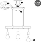 Home Sweet Home - Landelijke Hanglamp Denton - geschikt voor E27 LED lichtbron - 3 lichts hanglamp gemaakt van Hout - 60/14/128cm - Pendellamp geschikt voor woonkamer, slaapkamer en keuken - afbeelding 8