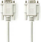 Seriële Kabel - D-SUB 9-Pins Male - D-SUB 9-Pins Female - Vernikkeld - 2.00 m - Rond - PVC - Ivoor - Envelop - afbeelding 8