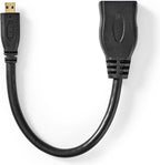 Nedis High Speed ​​HDMI-Kabel met Ethernet - HDMI Micro-Connector - HDMI Output - 4K@30Hz - 10.2 Gbps - 0.20 m - Rond - PVC - Zwart - Envelop - afbeelding 1