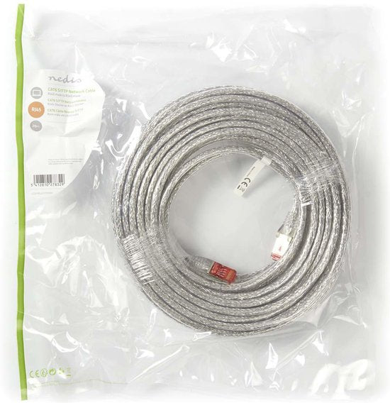 Nedis CAT6 Netwerkkabel - RJ45 Male - RJ45 Male - S/FTP - 20.0 m - Rond - LSZH - Transparant - Polybag - afbeelding 3