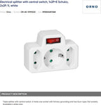 Doorvoerstekker met schakelaar - 2x - Schuko - splitter - verdeelstekker - Wit - afbeelding 19
