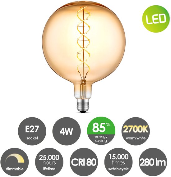 Home sweet home LED lamp Globe G180 dimbaar - afbeelding 11