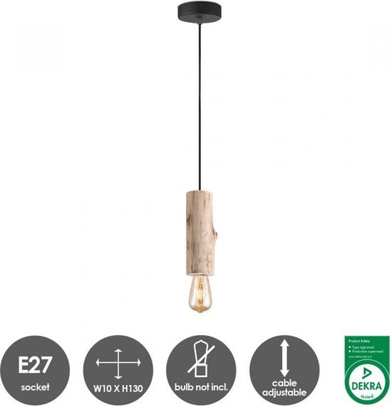 Home Sweet Home - Landelijke Hanglamp Billy - geschikt voor E27 LED lichtbron - hanglamp gemaakt van Hout - 10/10/130cm - Pendellamp geschikt voor - afbeelding 11