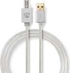 Nedis USB-Kabel - USB 2.0 - USB-A Male - USB-B Male - 10 W - 480 Mbps - Verguld - 2.00 m - Rond - Gevlochten / Nylon - Aluminium - Cover Window Box - afbeelding 14