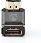 Nedis HDMI-Adapter - HDMI Connector / HDMI Male - HDMI Output - Verguld - 90° Gehoekt - Aluminium - Gun Metal Grijs - 1 Stuks - Cover Window Box - afbeelding 2
