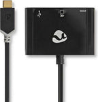 Nedis USB Multi-Port Adapter - USB 3.2 Gen 1 - USB-C Male - HDMI Output / USB-A Female / USB-C Female - 5 Gbps - 0.20 m - Rond - Verguld - PVC - Antraciet - Window Box - afbeelding 3