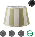 Home Sweet Home - Stoffen - Striped Lampenkap - Conisch - Wit + Groen - Minimalistische stijl - 20 x 15 x 13 cm - E27 fitting - voor tafellampen - - afbeelding 2