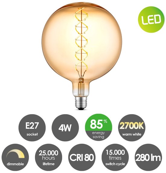 Home sweet home LED lamp Globe G180 dimbaar - afbeelding 19