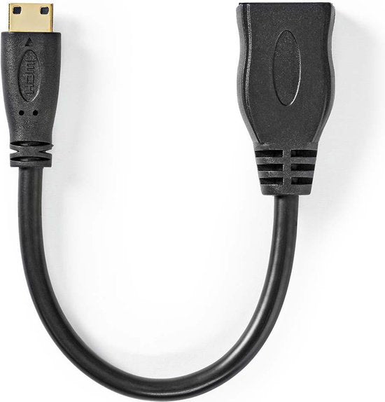 Nedis High Speed ​​HDMI-Kabel met Ethernet - HDMI Mini-Connector - HDMI Output - 4K@30Hz - 10.2 Gbps - 0.20 m - Rond - PVC - Zwart - Envelop - afbeelding 10