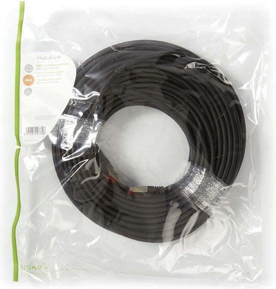 Nedis CAT6 Netwerkkabel - RJ45 Male - RJ45 Male - S/FTP - 30.0 m - Rond - LSZH - Zwart - Envelop - afbeelding 2