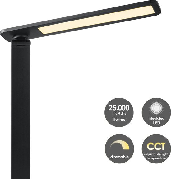 Home Sweet Home - Moderne Led Bureaulamp Talia - verstelbare LED Leeslamp met schakelaar - Zwart - 31/31/37.4cm - 6W 6500K 650lm - geschikt voor thuiskantoor, thuiswerkplek en werkruimte thuis - integreert LED - afbeelding 5