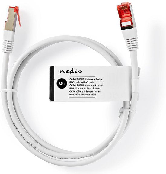 Nedis CAT6-kabel - RJ45 Male - RJ45 Male - S/FTP - m - Rond - PVC - Grijs - Label - afbeelding 6