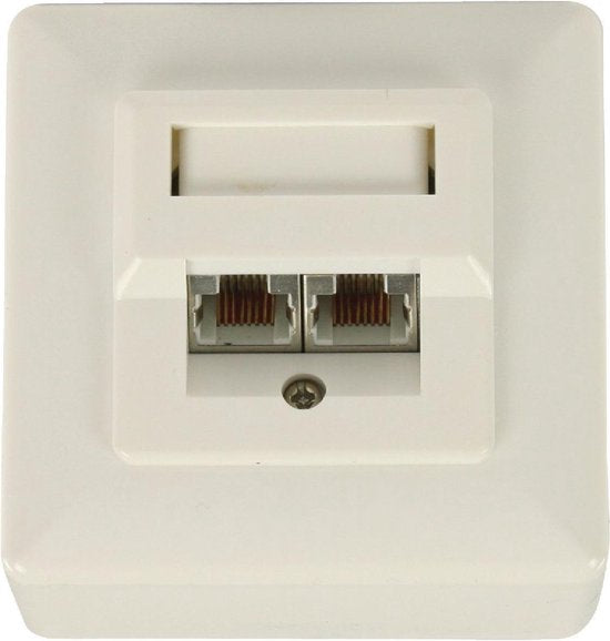 Nedis Netwerk Wanddoos - Inbouw - 2 poort(en) - CAT5e - Recht - Female - Goud Verguld - PVC - Wit - Envelop - afbeelding 8