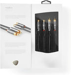 Stereo-Audiokabel - 2x RCA Male - 2x RCA Female - Verguld - 2.00 m - Rond - Grijs / Gun Metal Grijs - Cover Window Box - afbeelding 8