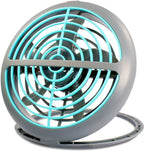 USB Ventilator - Relin Fany - Mini Tafelventilator - Kantelbaar - Aan/Uit Schakelaar - Rond - Grijs/Blauw - afbeelding 1