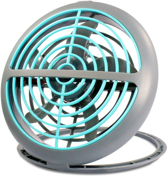 USB Ventilator - Relin Fany - Mini Tafelventilator - Kantelbaar - Aan/Uit Schakelaar - Rond - Grijs/Blauw - afbeelding 1