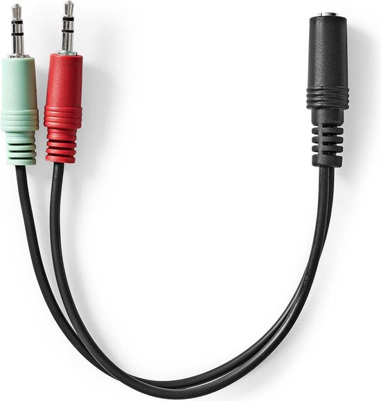 Nedis Stereo-Audiokabel - 3,5 mm Female - 2x 3,5 mm Male - Vernikkeld - 0.20 m - Rond - Zwart - Doos - afbeelding 5