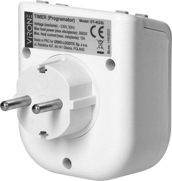 Virone Elektronische Timer Stopcontact – Programmeerbaar tot 7 Dagen – Tijdschakelaar 3680W – Wit - afbeelding 7