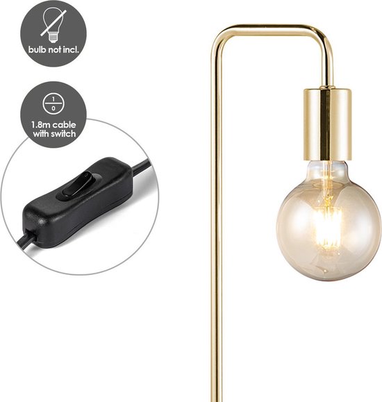 Home Sweet Home - Moderne tafellamp Noble - Brons - 20,3/20,3/40cm - bedlampje - voor E27 lichtbron - gemaakt van Marmer en metaal - afbeelding 6