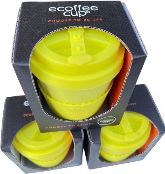 SALE ! 3 Stuks ECoffee Cup Geel 250 ml SUPER VOORDELIG - afbeelding 3