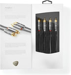 Nedis Stereo-Audiokabel - 2x RCA Male - 2x RCA Male - Verguld - 5.00 m - Rond - Grijs / Gun Metal Grijs - Cover Window Box - afbeelding 10