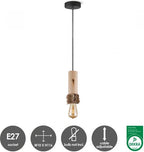 Home Sweet Home - Landelijke Hanglamp Furdy - geschikt voor E27 LED lichtbron - hanglamp gemaakt van Hout - 10/10/130cm - Pendellamp geschikt voor - afbeelding 10