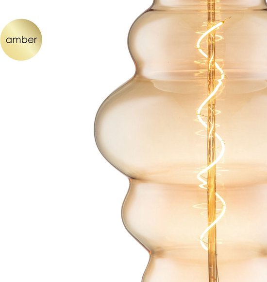 Home Sweet Home - Edison Vintage E27 LED filament lichtbron Spiraal - Amber - 18/18/38cm - Dimbaar - 4W 280lm 2700K - warm wit licht - geschikt - afbeelding 9
