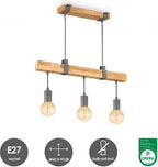 Home Sweet Home - Landelijke Hanglamp Denton - geschikt voor E27 LED lichtbron - 3 lichts hanglamp gemaakt van Hout - 60/14/128cm - Pendellamp geschikt voor woonkamer, slaapkamer en keuken - afbeelding 12