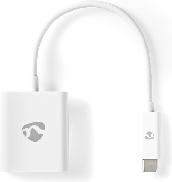 Nedis USB-C Adapter - USB 3.2 Gen 1 - USB-C Male - VGA Female 15p - 1080p - 5 Gbps - 0.20 m - Rond - Vernikkeld - PVC - Wit - Polybag - afbeelding 1
