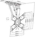 Nedis Gemotoriseerde TV-plafondbeugel - 23 - 55 " - Maximaal schermgewicht: 30 kg - Kantelbaar - Maximale plafondafstand: 663 mm - Minimale plafondafstand: 108 mm - Afstandbestuurbaar - Staal - Zwart - afbeelding 2