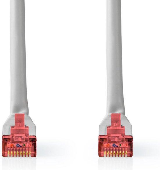 Nedis CAT6-kabel - RJ45 Male - RJ45 Male - S/FTP - m - Rond - PVC - Grijs - Label - afbeelding 1